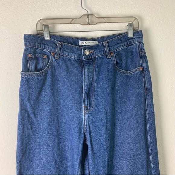 Zara womens blue the 90s full length raw hem jeans 10 - Picture 8 of 8